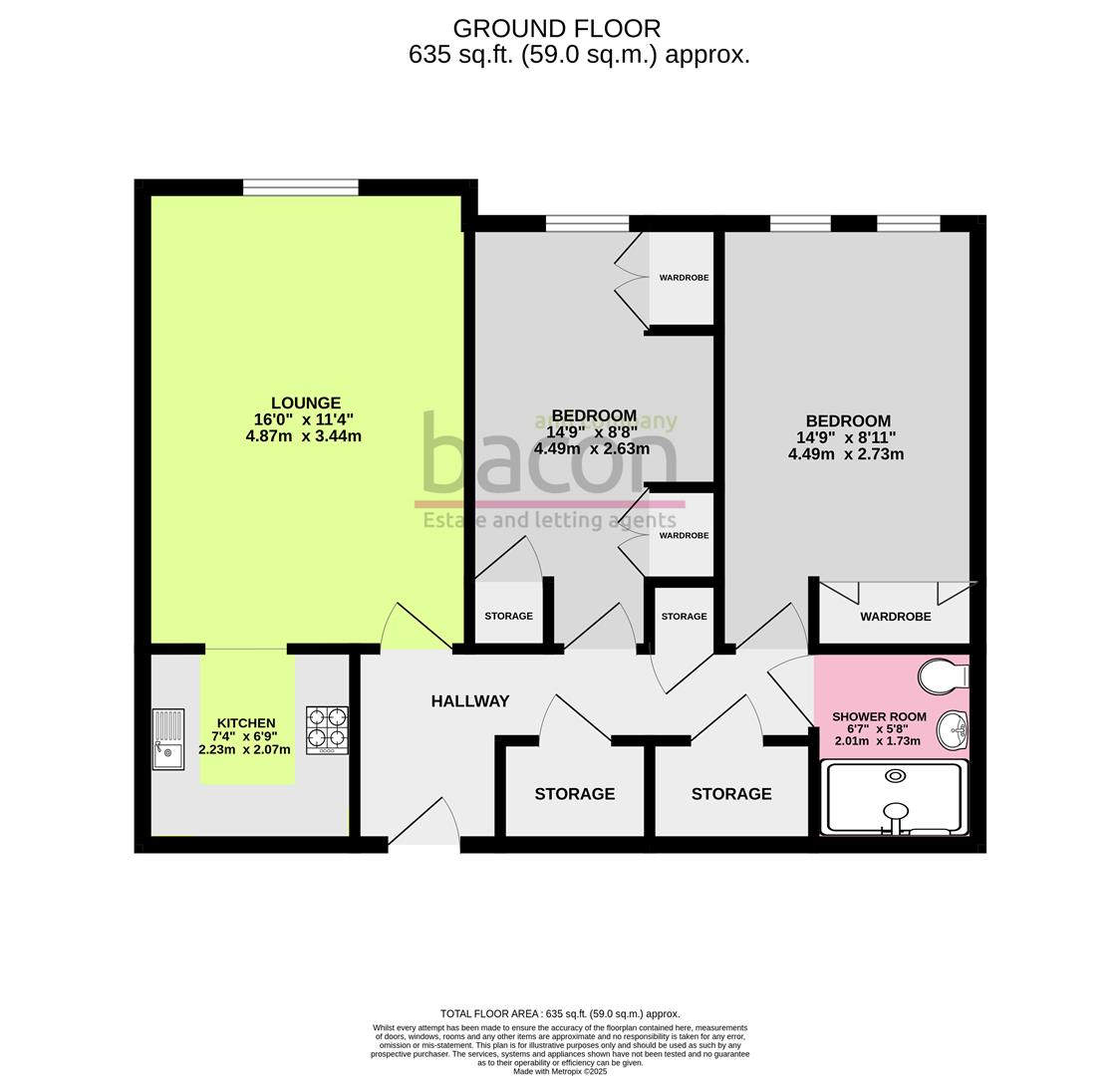 Floor Plan | Flat - Retirement | Homesteyne House, Broadwater, Worthing, BN14 8AJ | For Sale